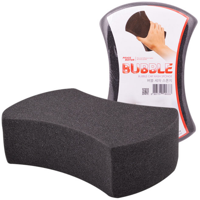 피스모터 버블 세차 스폰지, 1개, 블랙