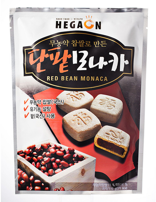 [해가온] 무농약 찹쌀로 만든 모나카, 110g, 1개