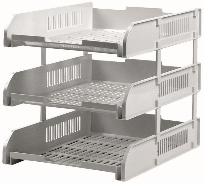 3.0 PT 트레이 서류정리함, 회색, 3단