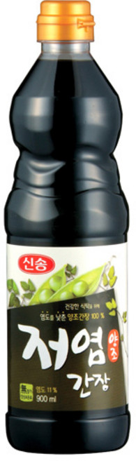 [신송] 저염 양조간장, 900ml, 1개