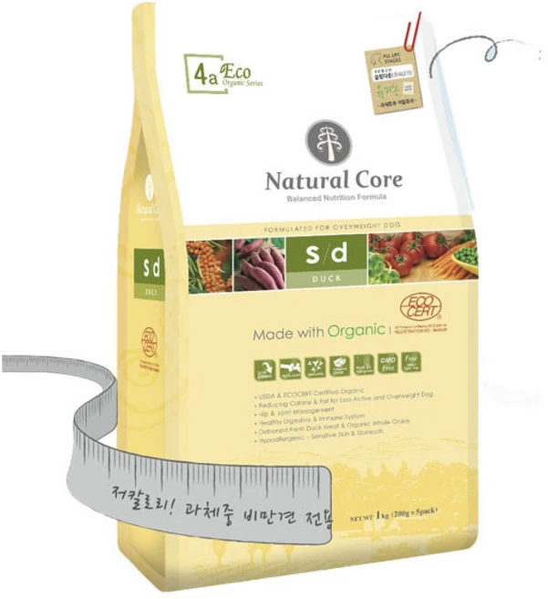 네츄럴코어 강아지 에코4 다이어트 사료, 오리, 6kg, 1개 - 쿠팡