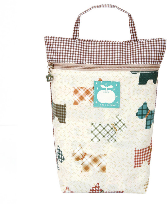 [코니아일랜드] 어린이집 다용도방수파우치, 아이러브독아이보리