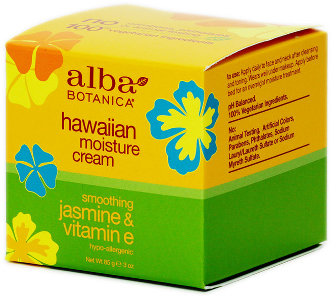 Alba Botanica 하와이안 모이스처 크림 스무딩 자스민 & 비타민 E, 85g, 1개
