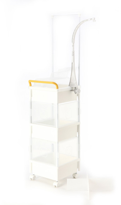 에스&에스 스마일 기저귀 정리함 정사각(탑1개+홀더2세트+모빌대+행거+칸막이1세트) 3단D, 화이트