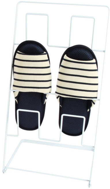 네이쳐리빙 스틸 접이식 실내화 걸이대 3단, 화이트, 1개
