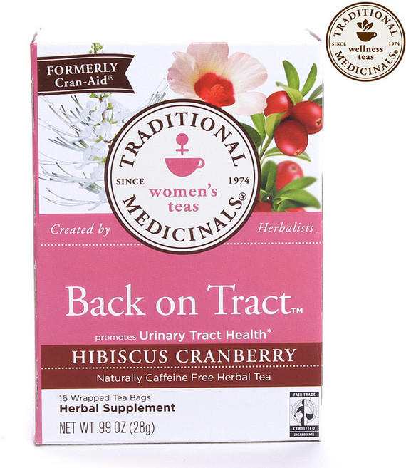 트레디셔널메디시널스 백 온 트랙트 허벌 우먼스 티 히비스커스 크랜베리, 1.75g, 16개입