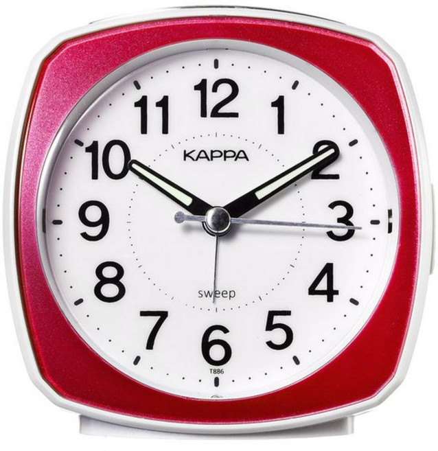 KAPPA 저소음 삐삐알람 탁상시계 T886, 레드