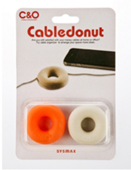 시스맥스 케이블도넛 2p, 1개, 아이보리, 오렌지