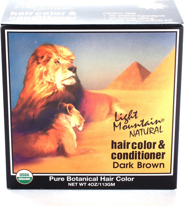 라이트마운틴 헤어 컬러 앤 컨디셔너 113g, Dark Brown, 1개 - 쿠팡
