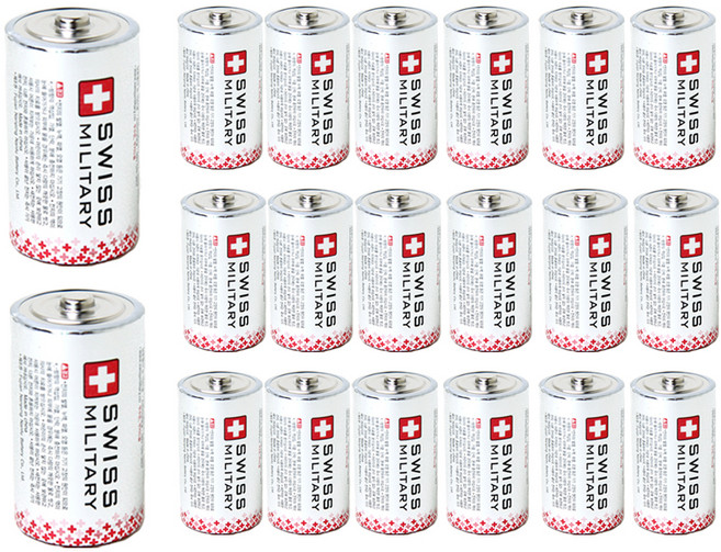 스위스밀리터리 알카라인 D형 건전지, 1개입, 20개