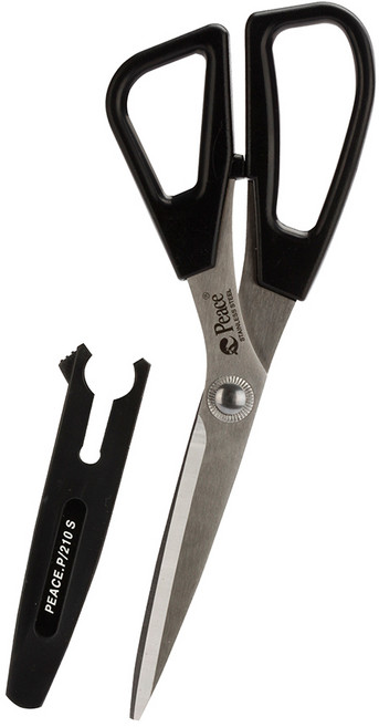피스코리아 안전캡가위 P-210S, 블랙, 1개