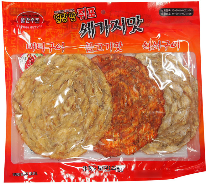 보민 얼짱쥐포세가지맛, 120g, 1개