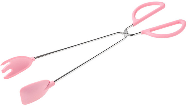 am 실리콘 조리도구 가위집게, 핑크, 1개