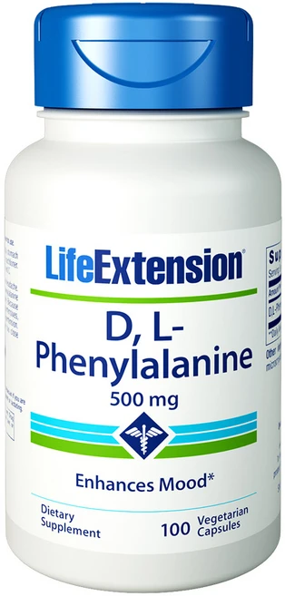라이프익스텐션 D & L 페닐알라닌 500mg 베지테리안 캡슐, 100개입, 1개, 100정 - 쿠팡