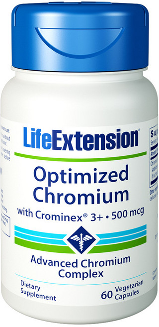 라이프익스텐션 옵티마이즈드 크로뮴 크로민엑스 3+ 500mcg 베지테리안 캡슐, 60개입, 1개, 60정