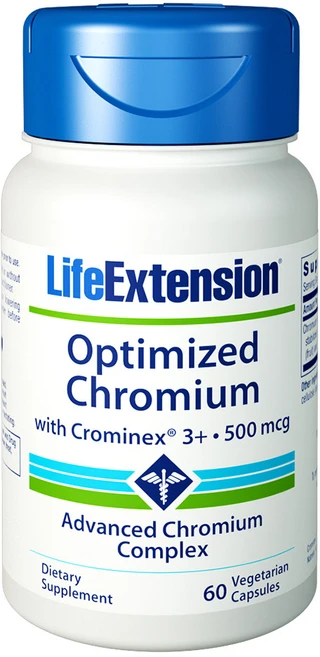 라이프익스텐션 옵티마이즈드 크로뮴 크로민엑스 3+ 500mcg 베지테리안 캡슐, 60개입, 1개, 60정 - 쿠팡
