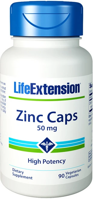 라이프익스텐션 아연 50mg 하이 포텐시 베지테리안 캡슐, 1개, 90정 - 쿠팡