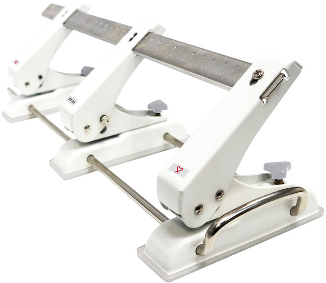 바이하츠 3공 이동펀치 25매 천공BY-3H, 화이트, 1개