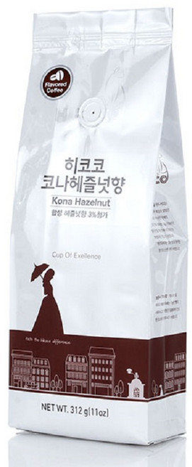 히코코 코나 헤이즐넛향 원두커피, 312g, 1개, 홀빈(분쇄안함)