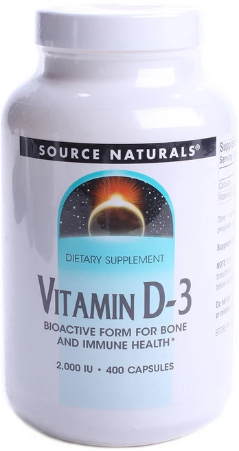 소스내츄럴스 비타민 D-3 2000 IU 캡슐, 1개, 400정 - 쿠팡