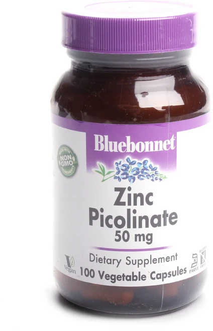 블루보넷 징크 피콜리네이트 50mg 베지터블 캡슐 글루텐 프리 무설탕, 1개, 100정 - 쿠팡