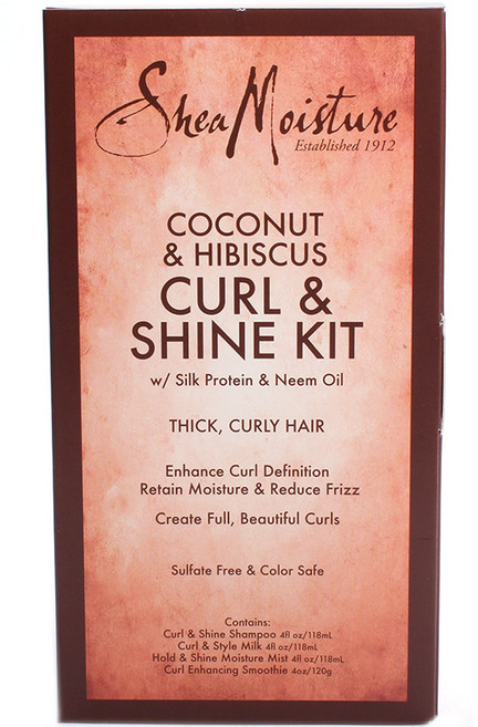 Shea Moisture 코코넛 & 히비스커스 컬 & 샤인 키트 4종 세트, 1개