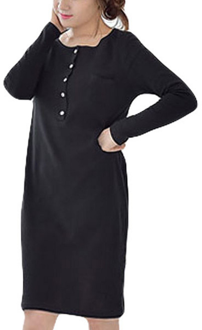 마더라이크 긴팔 베이직포켓 수유원피스