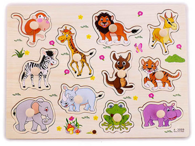 가베가족 바른손잡이 동물 유아그림퍼즐 KS2571, 1개, 11피스