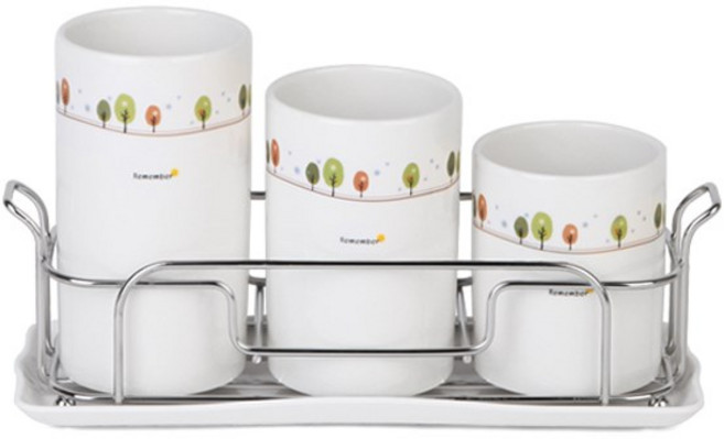 골든벨금속 리멤버 3단 수저통, 혼합 색상, 1세트