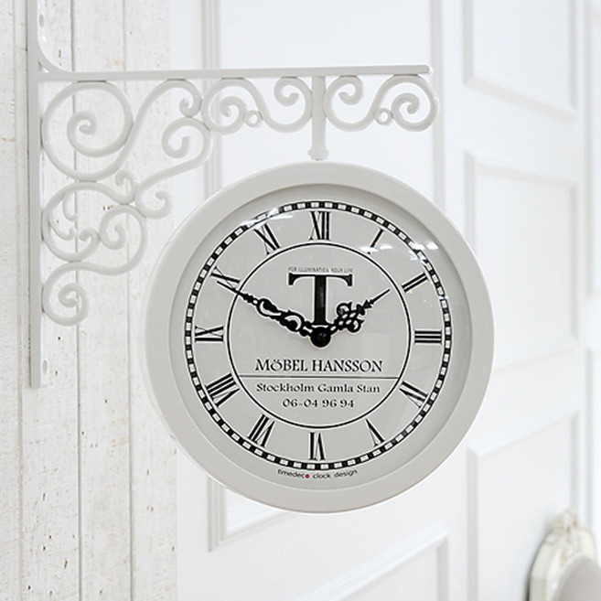 행복디자인 스톡홀름 양면시계, 화이트