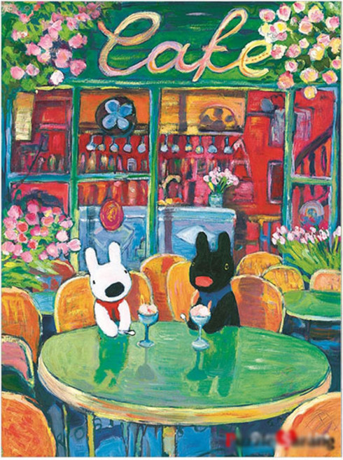 가스파드앤리사 봄의 카페 직소퍼즐, 300피스, 혼합색상, 1개