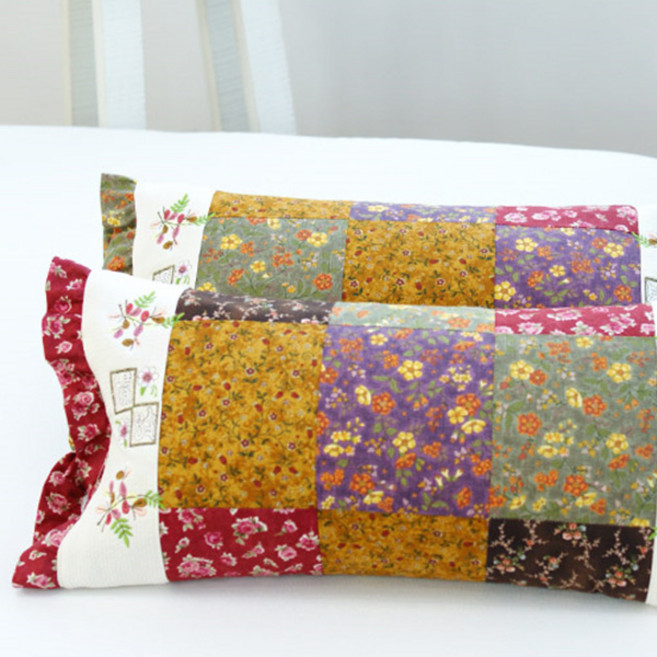 골드패치 사각 메밀베개, 빨강, 1개