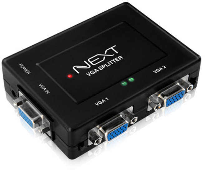NEXT 2502VSP 1:2 VGA 모니터분배기(모니터 on/off 개별스위치 적용모델), 1개