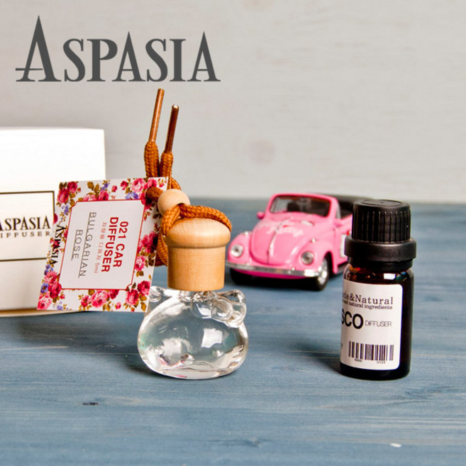 아스파시아 차량용 우드야옹이 디퓨저 10ml+리필 10ml SET, 불가리안 로즈, 1개