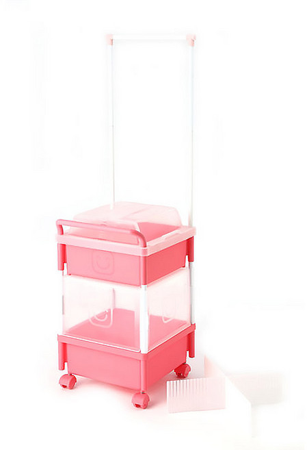 에스&에스 정사각 2단B (탑1개+홀더1세트+행거+칸막이1세트), 핑크, 1개