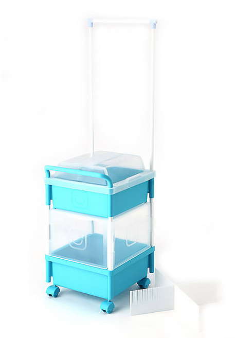 에스&에스 정사각 2단B (탑1개+홀더1세트+행거+칸막이1세트) 핑크, 블루, 1개