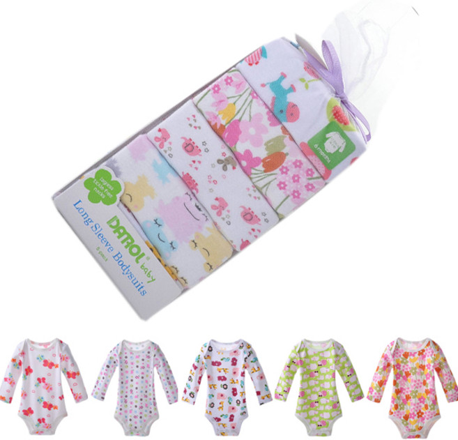 Mom's care 女童長袖連身衣 CDRLB087 5件組