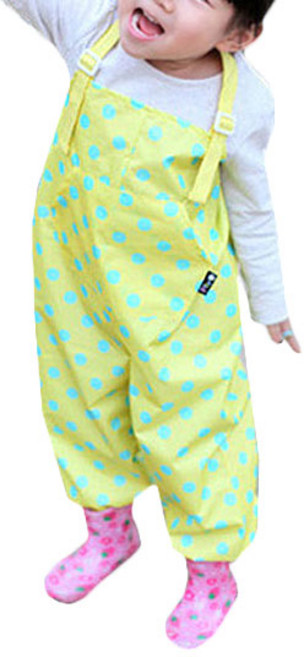 플리에 멜빵형 민트땡땡이 놀이복, 노랑