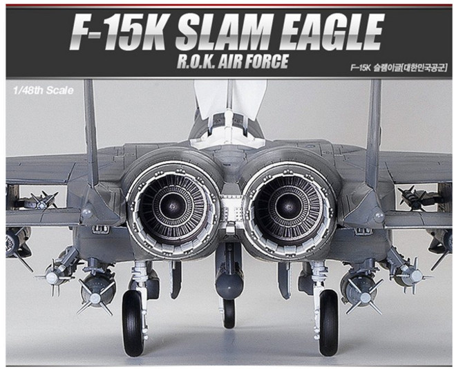 ACADEMY HOBBY MODEL KITS 塑膠模型 1：48 F-15K Slam Eagle 大韓民國空軍 戰鬥機 12213, 1個