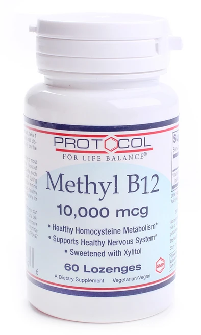 프로토콜포라이프밸런스 메틸 B-12 10000mcg 로젠지 글루텐 프리 비건, 60개입, 1개, 60정 - 쿠팡