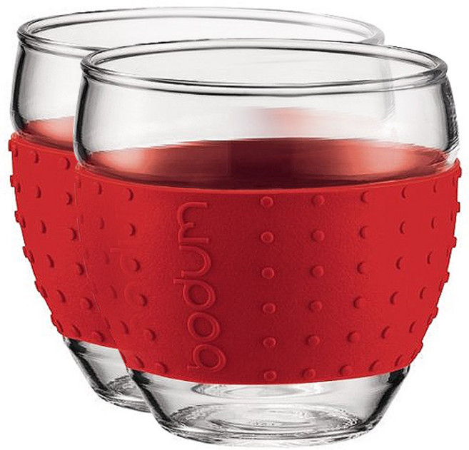 보덤 파비나 글라스컵 350ml, 레드, 2개