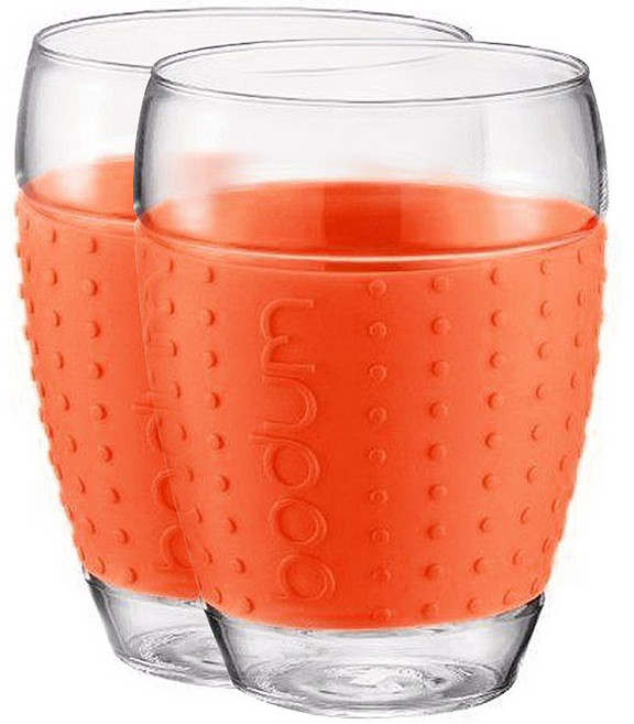보덤 파비나 글라스컵 450ml, 오렌지, 2개