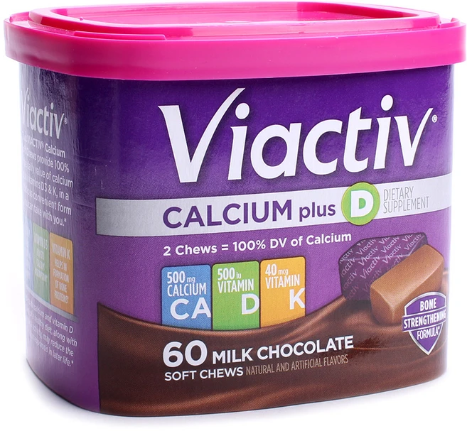 바이엑티브 칼슘 플러스 D 밀크 초콜릿 소프트 츄, 1개, 60정 - 쿠팡