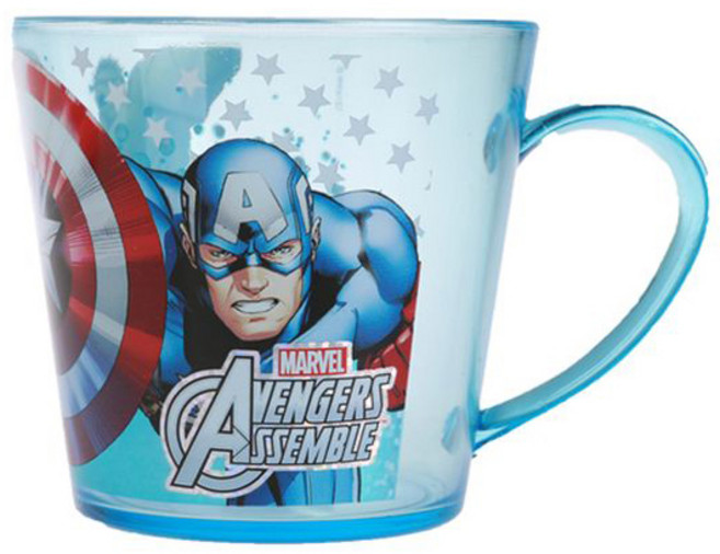 마블 편한컵 캡틴아메리카 230ml, 블루, 1개