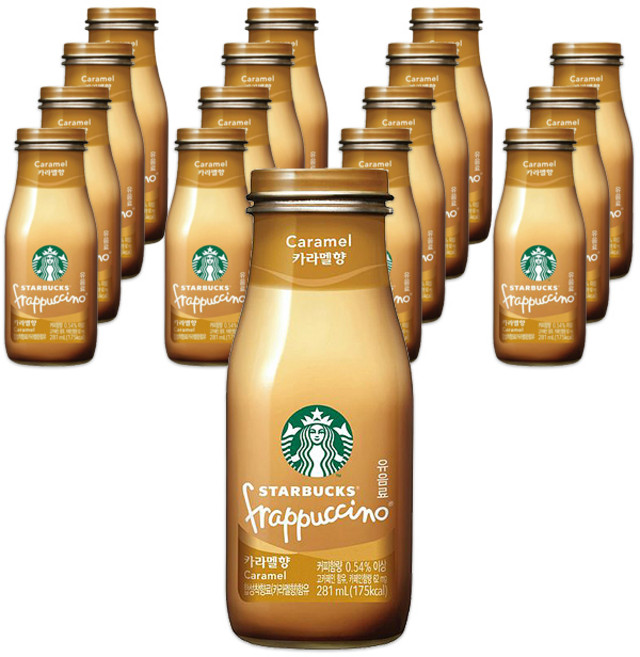 스타벅스 프라푸치노 병커피 카라멜향, 281ml, 16개