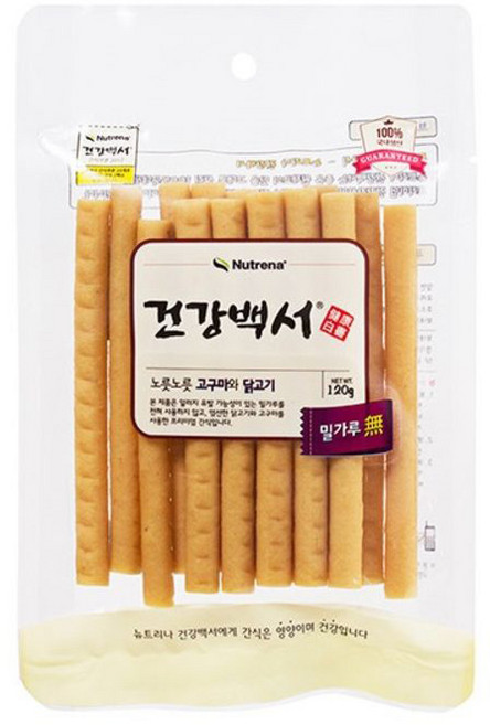 건강백서 노릇노릇 져키, 혼합맛(고구마/닭고기), 120g, 1개