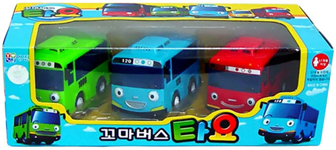 타요 꼬마버스 자동차 3종 세트, 혼합색상, 1개