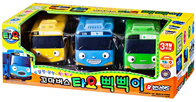 바니랜드 꼬마버스타요 삑삑이 3종 완구세트, 혼합색상, 1세트