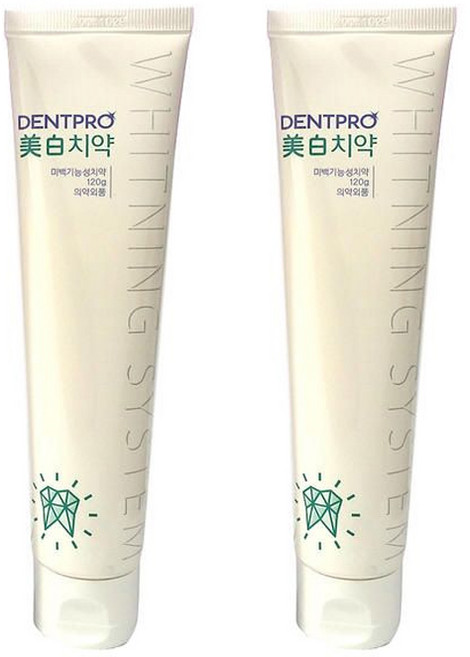 덴트프로 미백 치약, 1개입, 2개, 120g