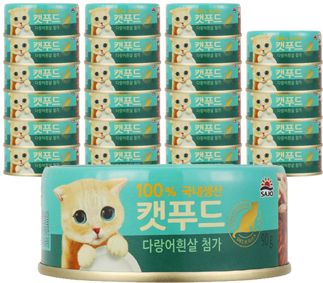 사조로하이캣푸드 고양이 간식캔, 다랑어흰살, 90g, 24개